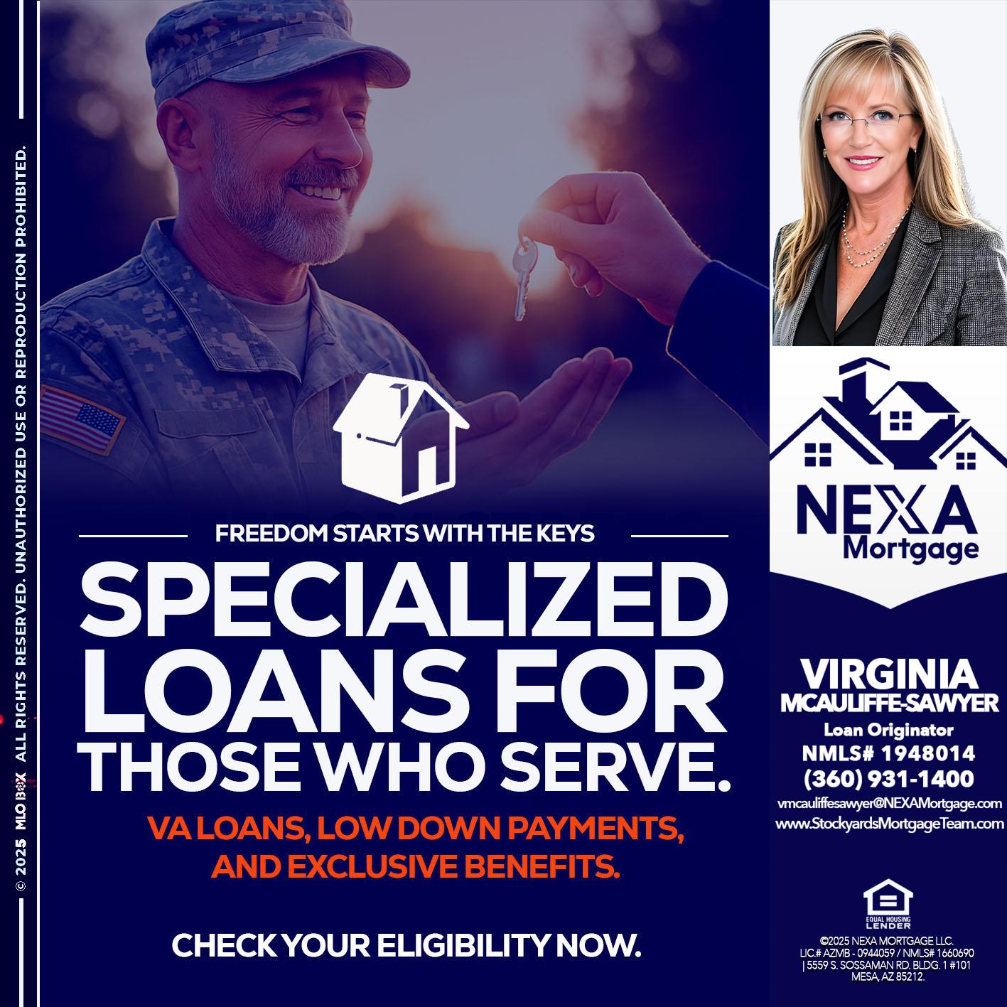 SPECIALIZED LOANS - Virginia McAuliffe Sawyer -Mortgage Loan Originator
