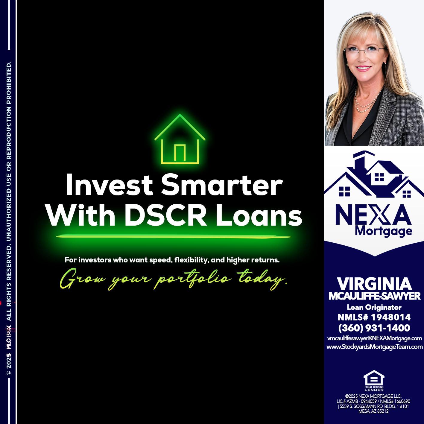 invest smarter - Virginia McAuliffe Sawyer -Mortgage Loan Originator
