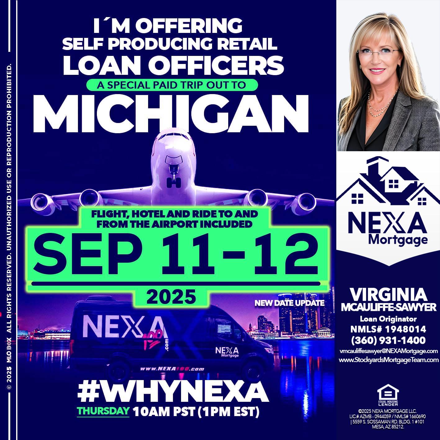 MICHIGAN TRIP - Virginia McAuliffe Sawyer -Mortgage Loan Originator