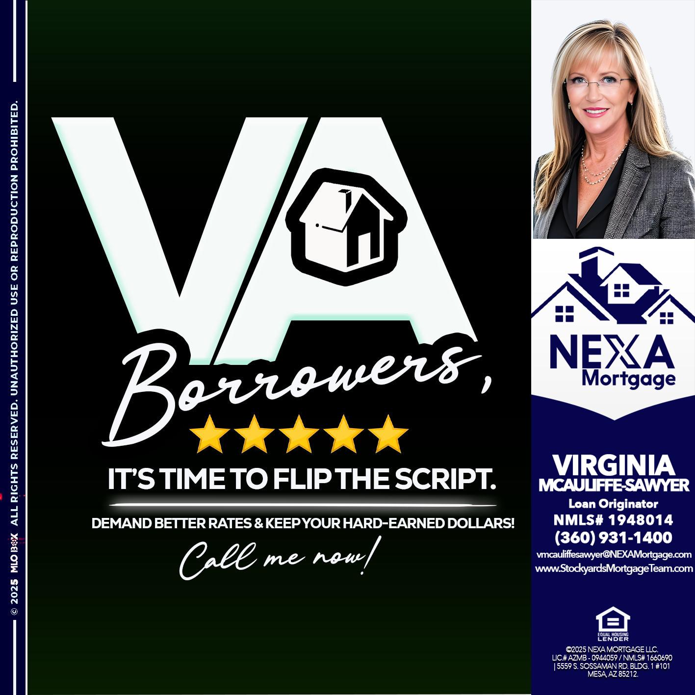 VA BORROWERS - Virginia McAuliffe Sawyer -Mortgage Loan Originator