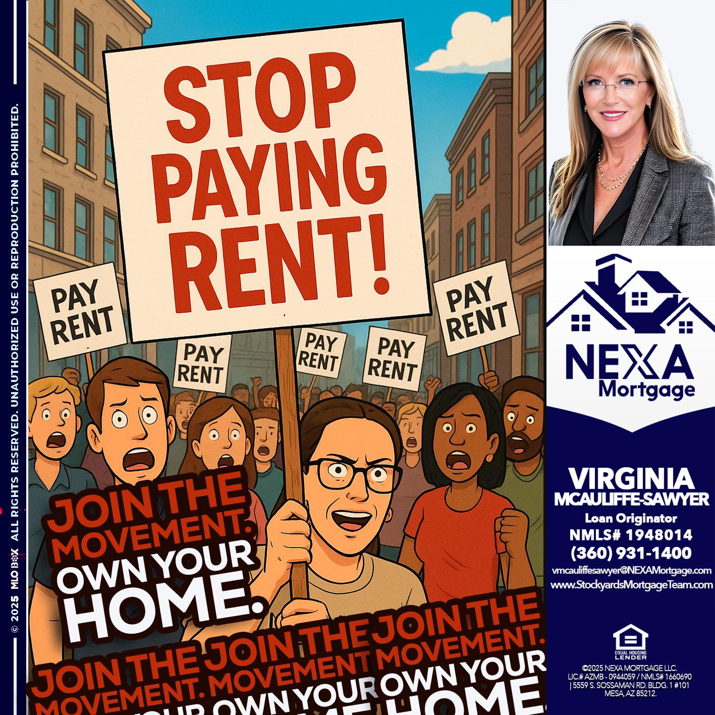 stop paying rent - Virginia McAuliffe Sawyer -Mortgage Loan Originator