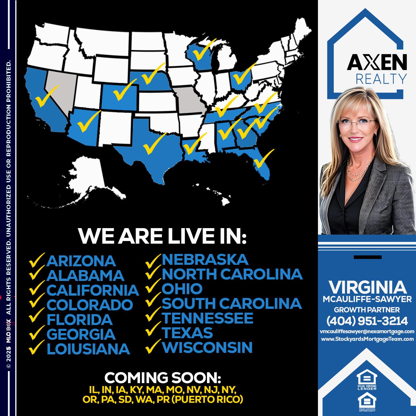 we are live in NEBRASKA - Virginia McAuliffe Sawyer -Mortgage Loan Originator