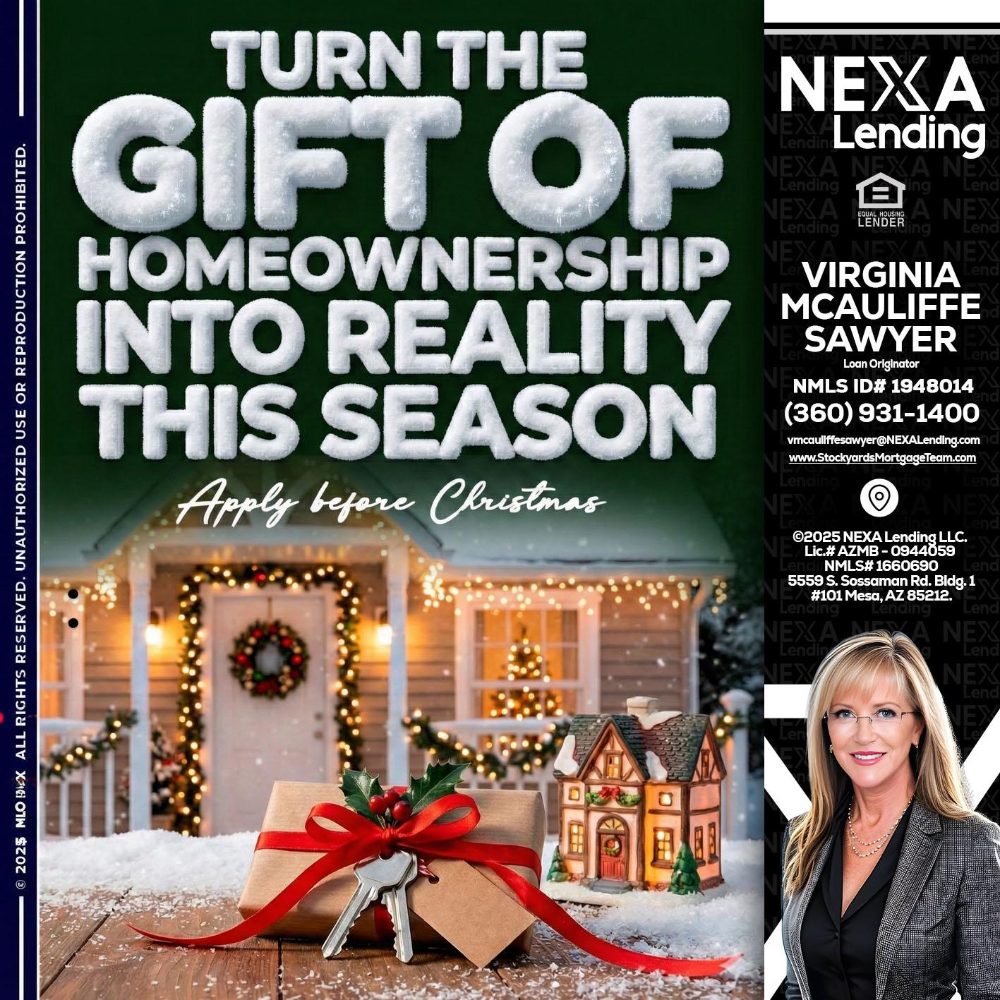 TURN GIFTS - Virginia McAuliffe Sawyer -Mortgage Loan Originator
