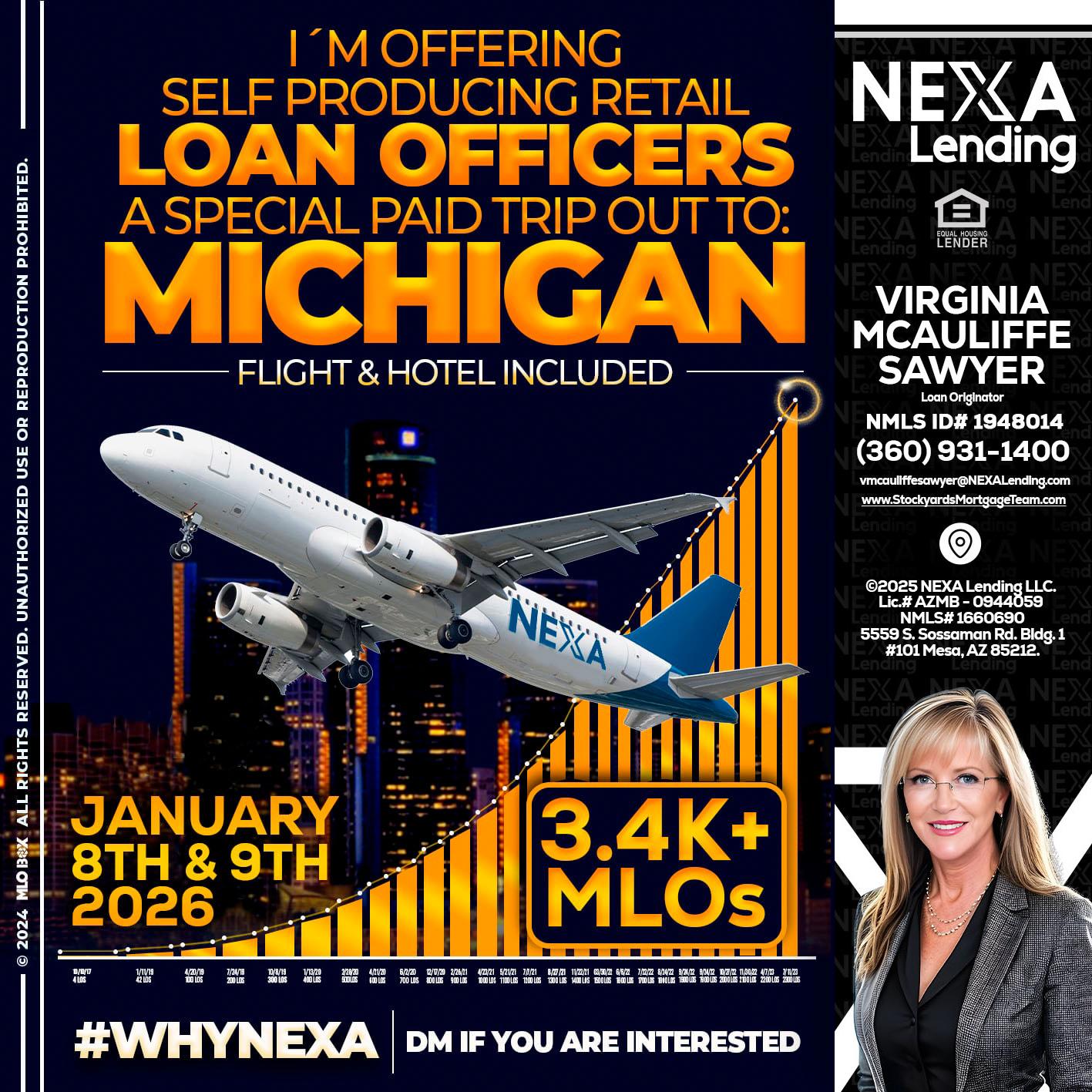 MICHIGAN TRIP - Virginia McAuliffe Sawyer -Mortgage Loan Originator