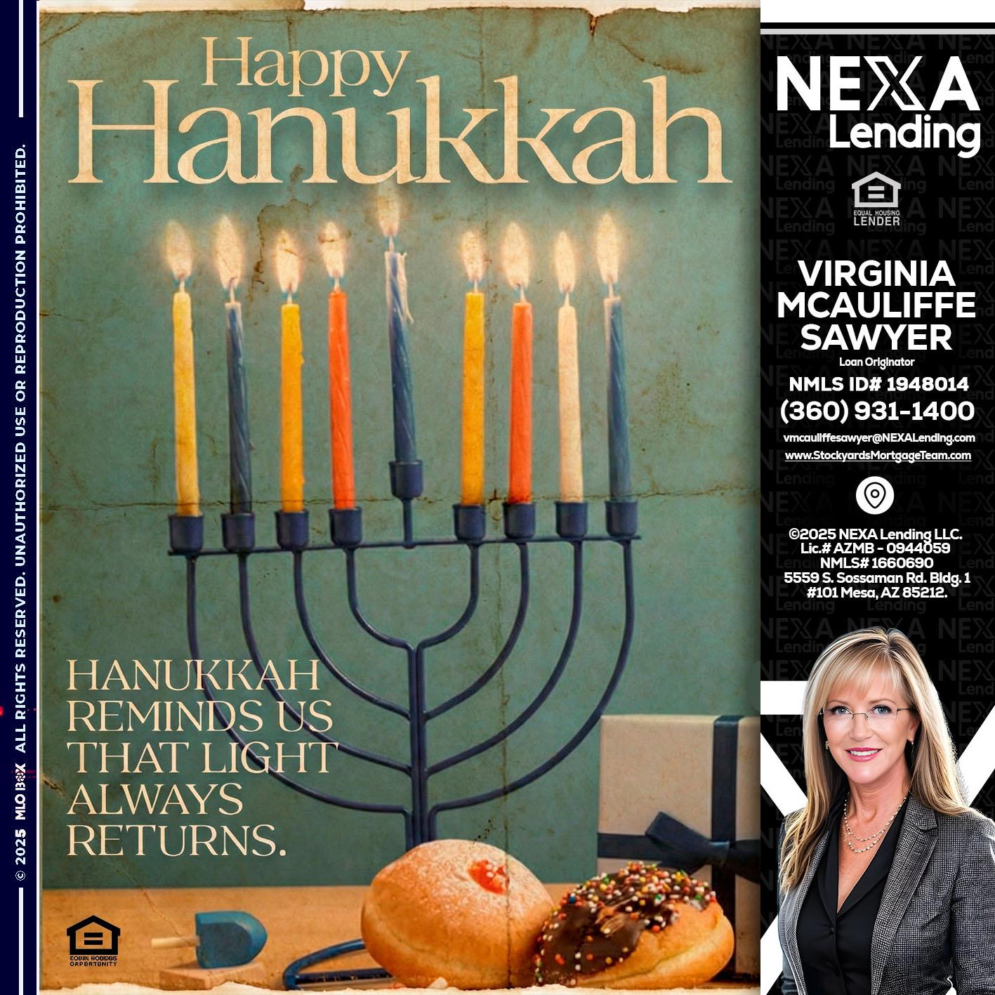 HAPPY HANUKKAH - Virginia McAuliffe Sawyer -Mortgage Loan Originator