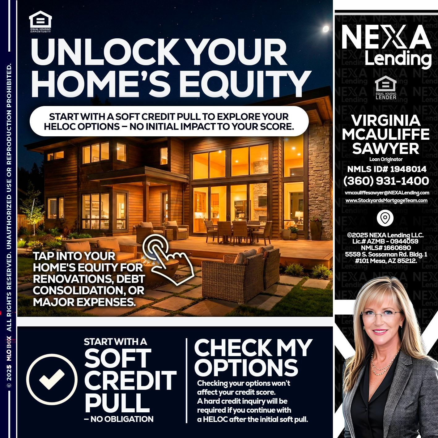 UNLOCK YOUR HOMES - Virginia McAuliffe Sawyer -Mortgage Loan Originator
