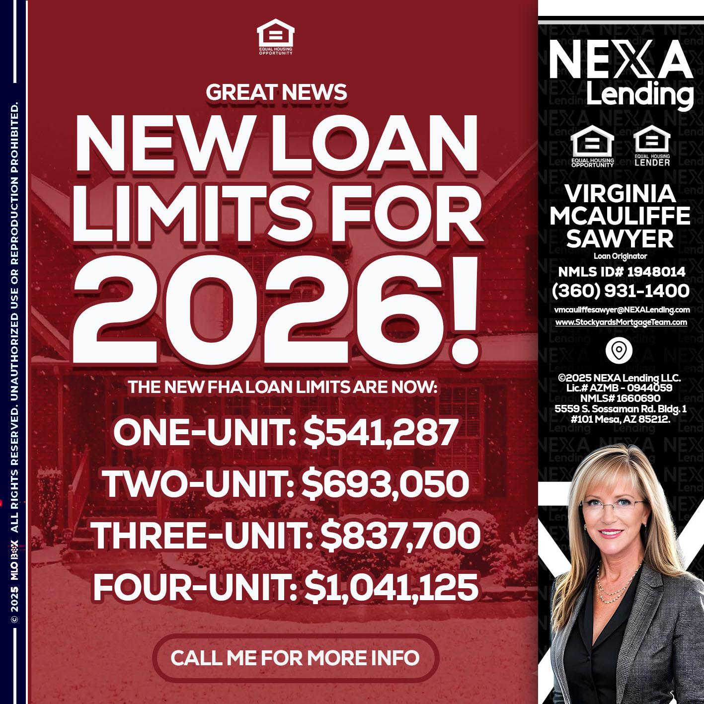 loan limits - Virginia McAuliffe Sawyer -Mortgage Loan Originator
