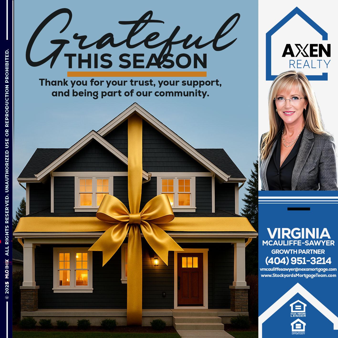GRATEFUL - Virginia McAuliffe Sawyer -Mortgage Loan Originator