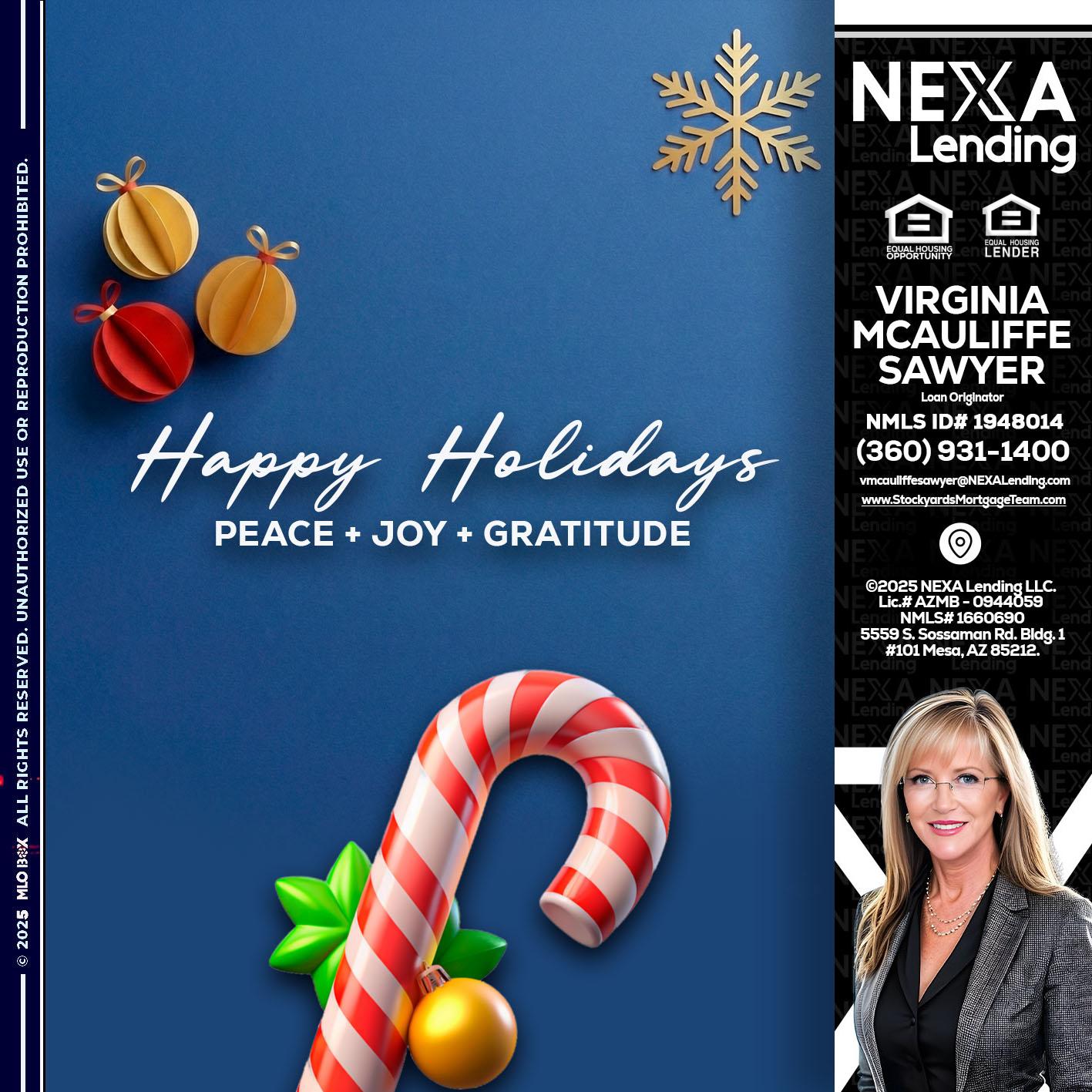 HAPPY HOLIDAYS - Virginia McAuliffe Sawyer -Mortgage Loan Originator