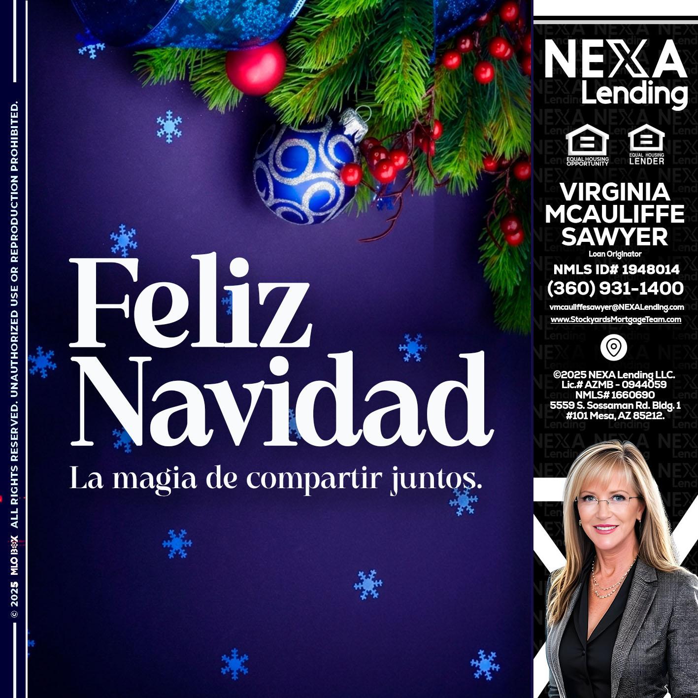 FELIZ NAVIDAD - Virginia McAuliffe Sawyer -Mortgage Loan Originator