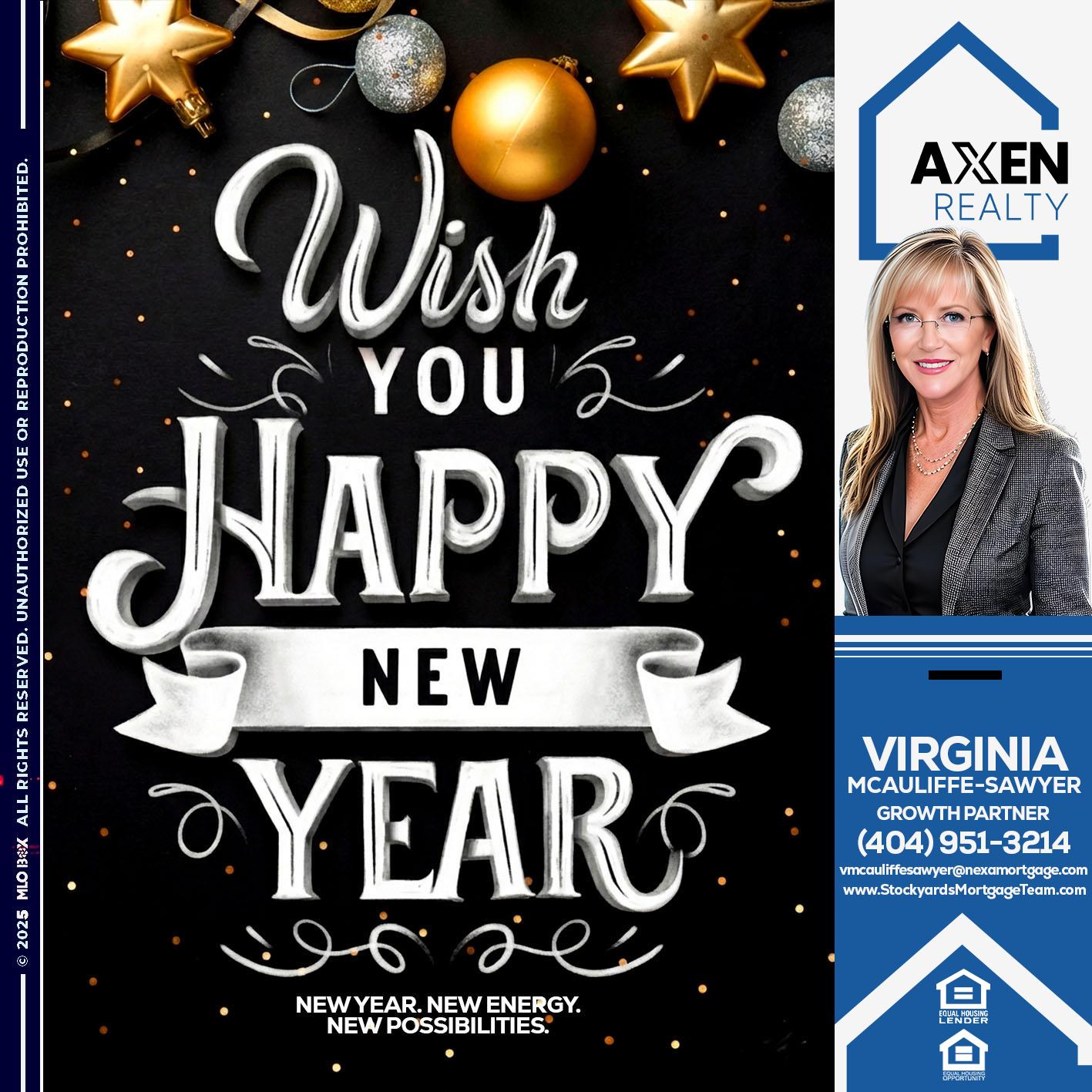 WISH YOU HAPPY NEW YEAR - Virginia McAuliffe Sawyer -Mortgage Loan Originator
