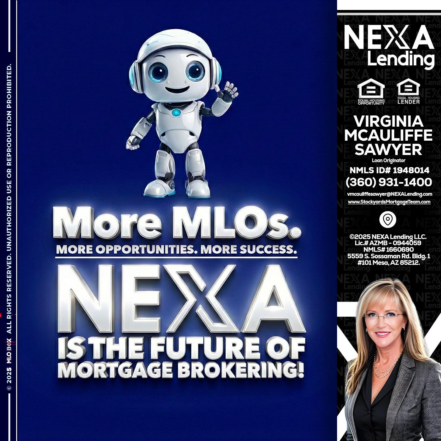 MORE MLOs - Virginia McAuliffe Sawyer -Mortgage Loan Originator