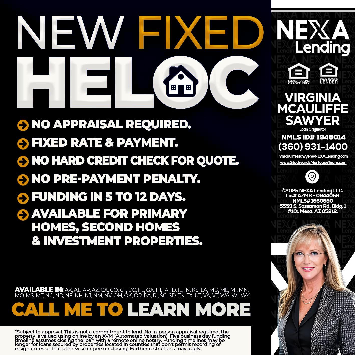 HELOC - Virginia McAuliffe Sawyer -Mortgage Loan Originator