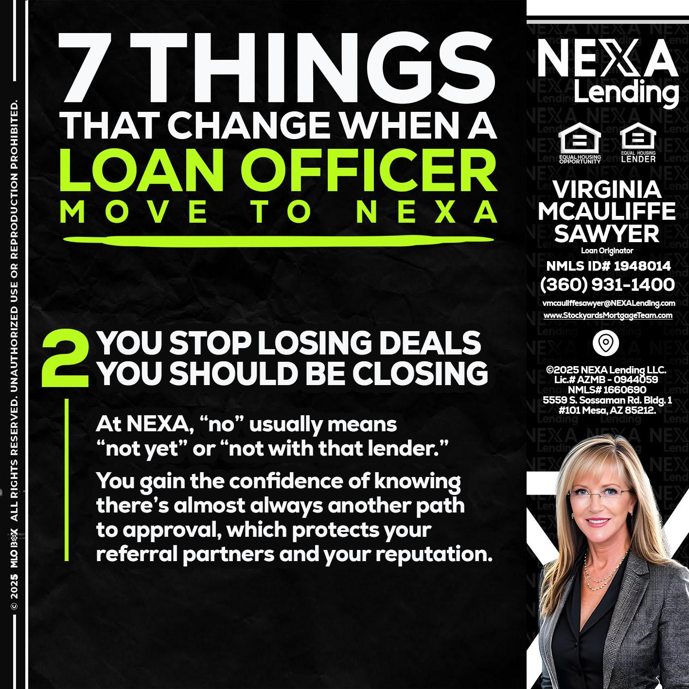 7 THINGS (2) - Virginia McAuliffe Sawyer -Mortgage Loan Originator