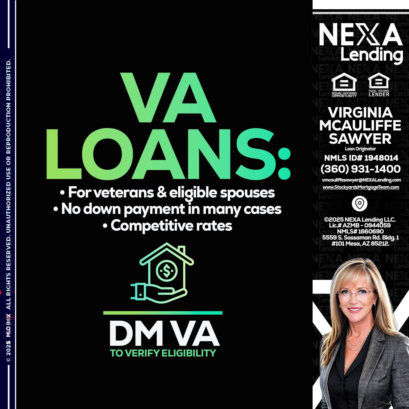 VA LOANS - Virginia McAuliffe Sawyer -Mortgage Loan Originator