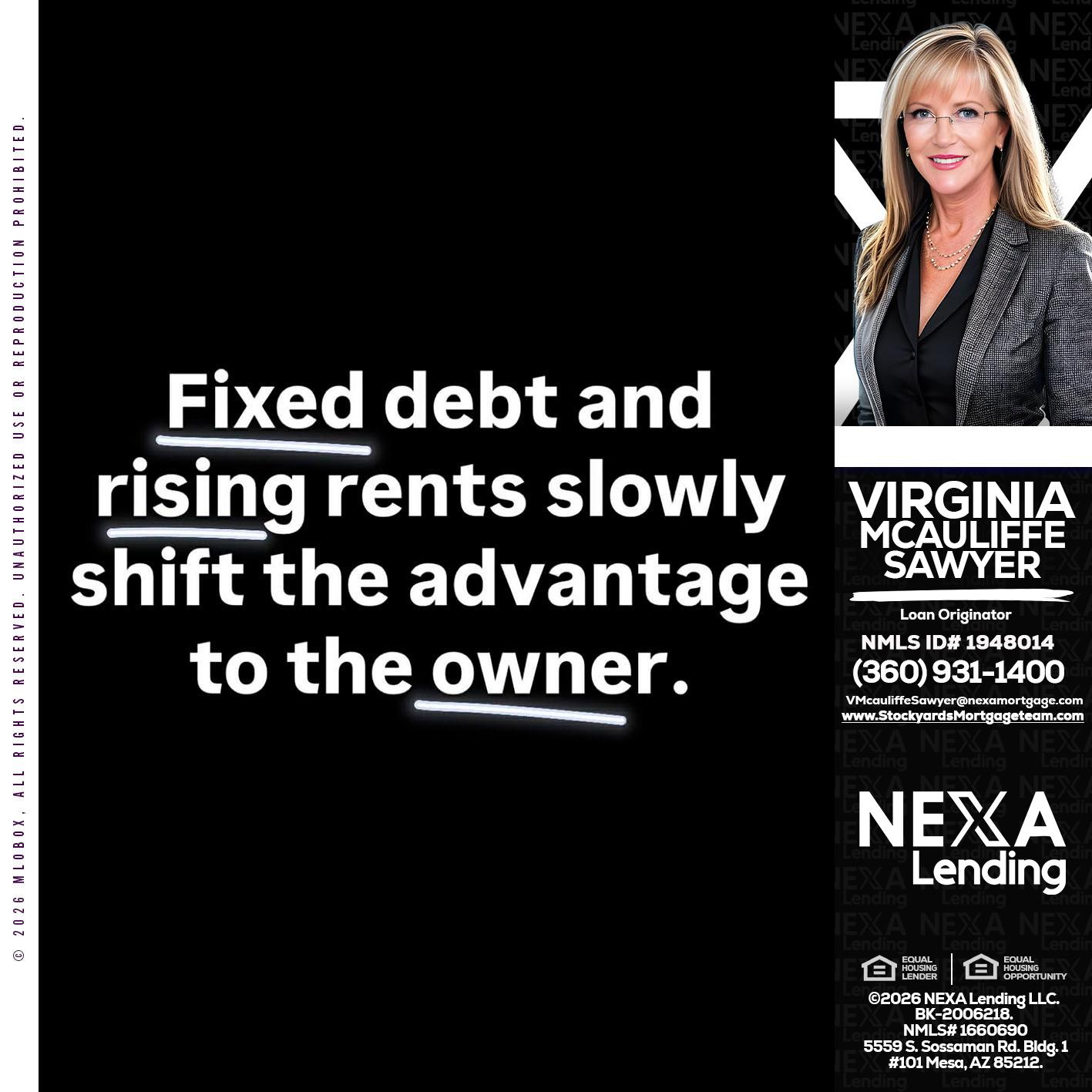 FIXED DEBT - Virginia McAuliffe Sawyer -Mortgage Loan Originator