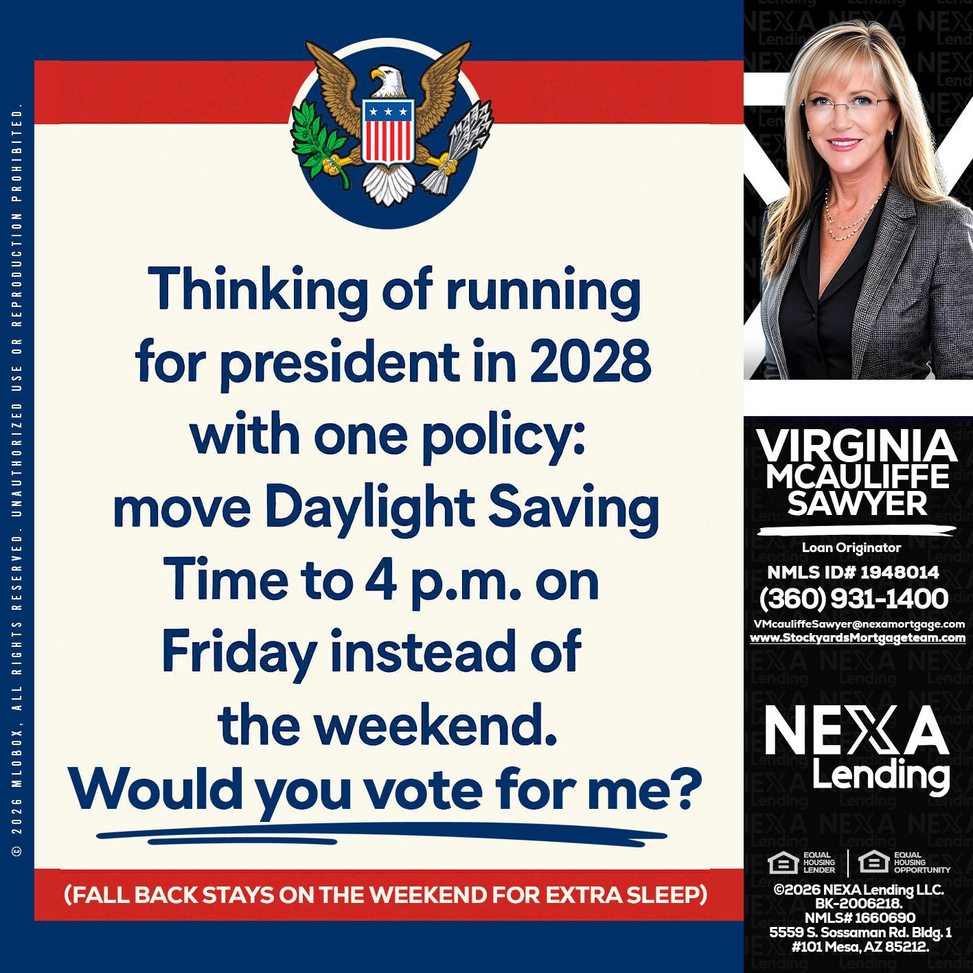 THINKING OF RUNING - Virginia McAuliffe Sawyer -Mortgage Loan Originator