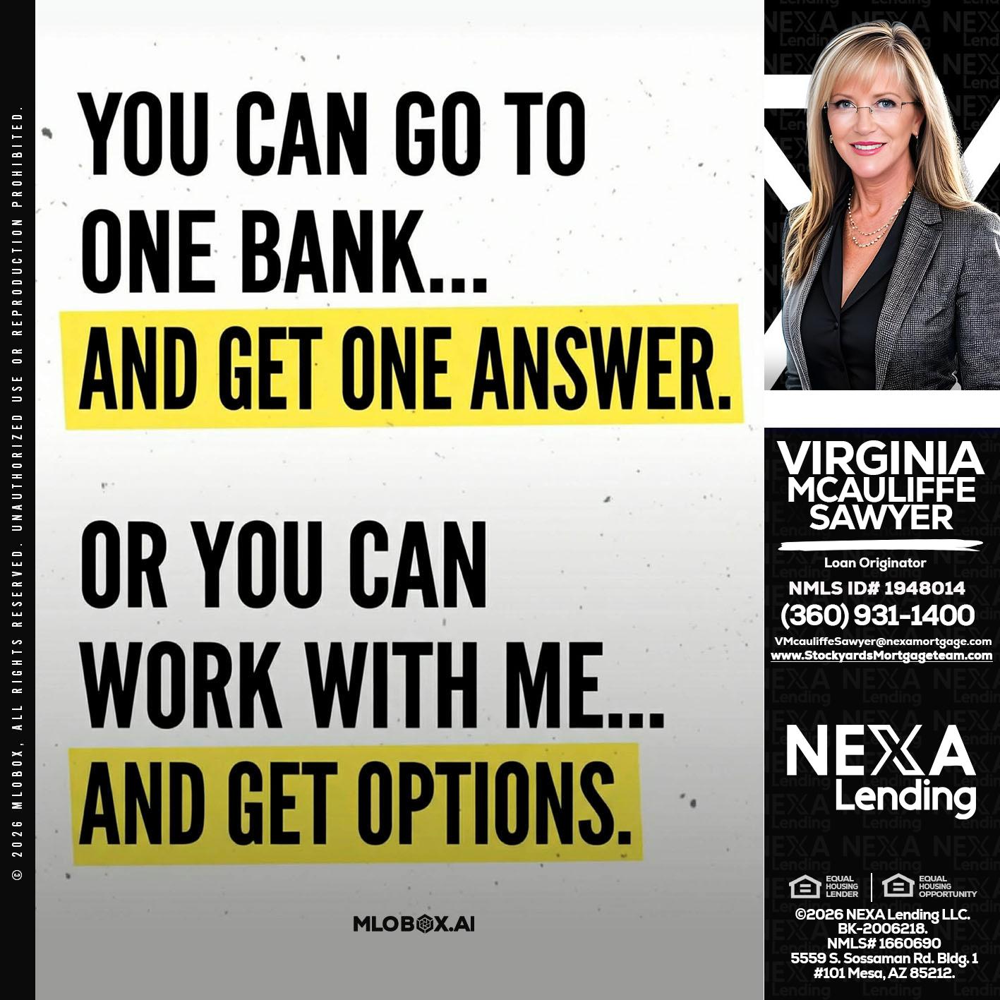 YOU CAN GO TO - Virginia McAuliffe Sawyer -Mortgage Loan Originator