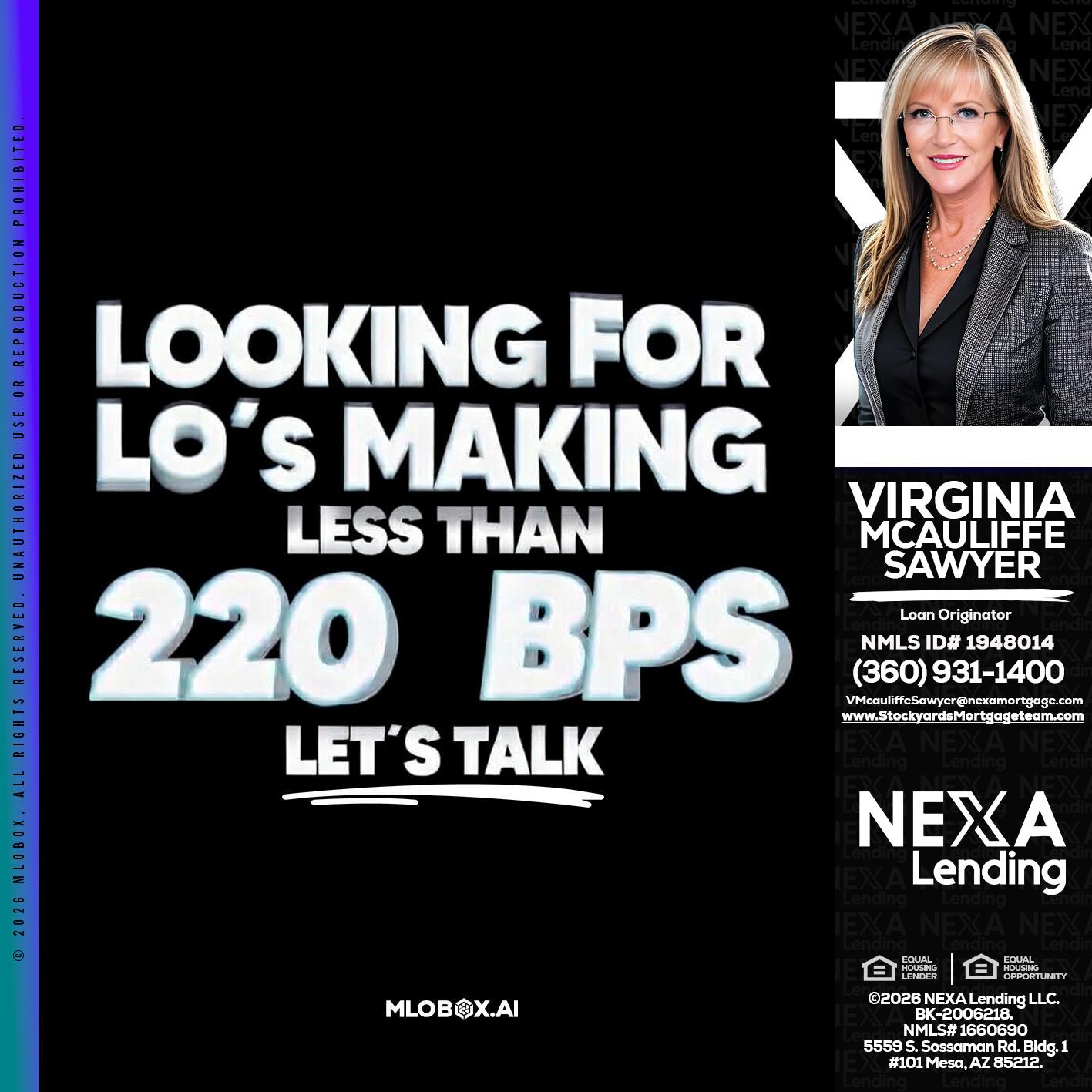LOOKING FOR - Virginia McAuliffe Sawyer -Mortgage Loan Originator