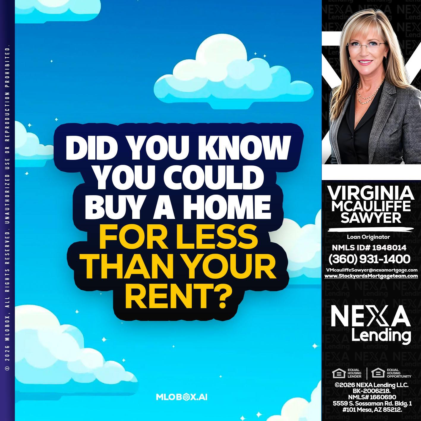 DID YOU KNOW - Virginia McAuliffe Sawyer -Mortgage Loan Originator