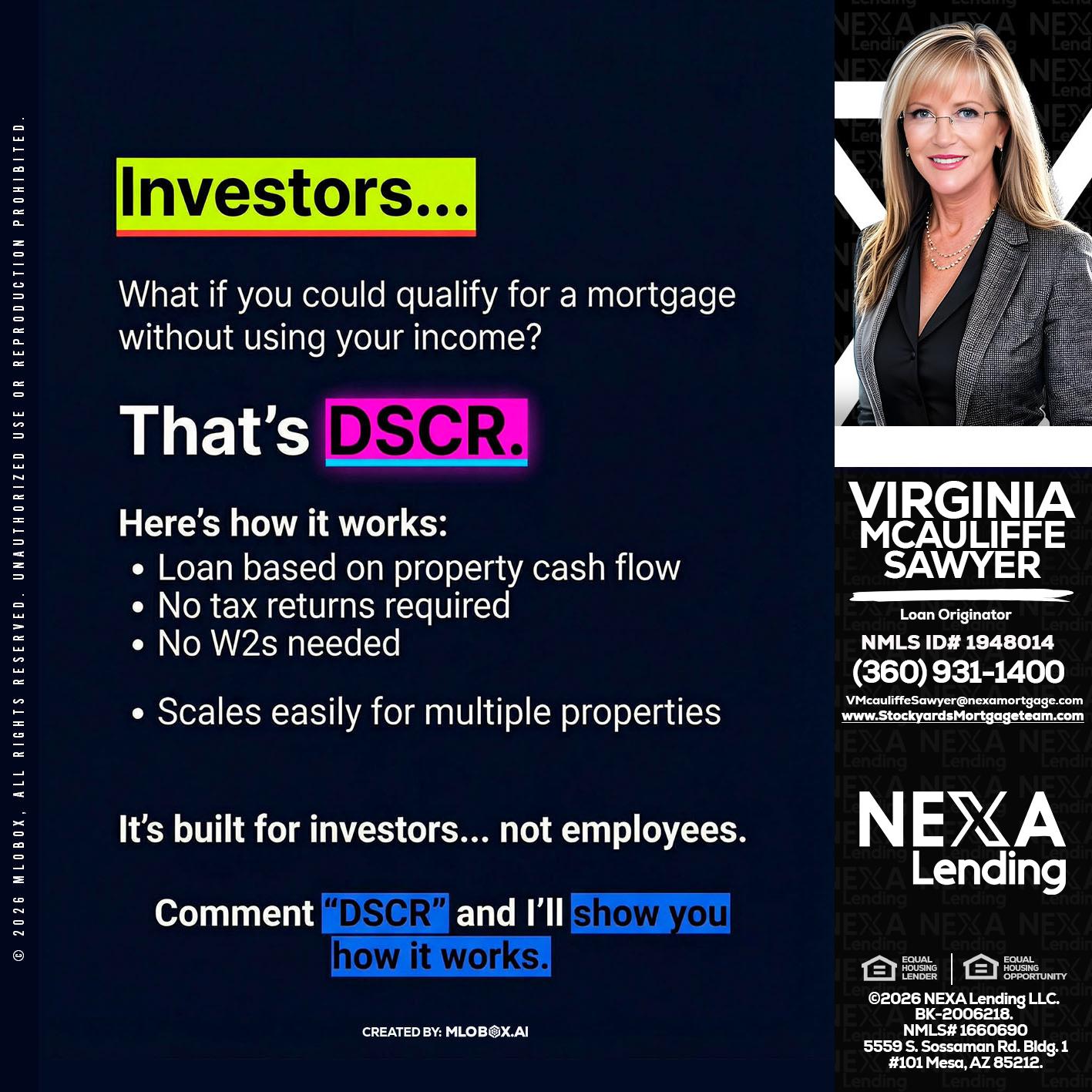 INVESTORS - Virginia McAuliffe Sawyer -Mortgage Loan Originator