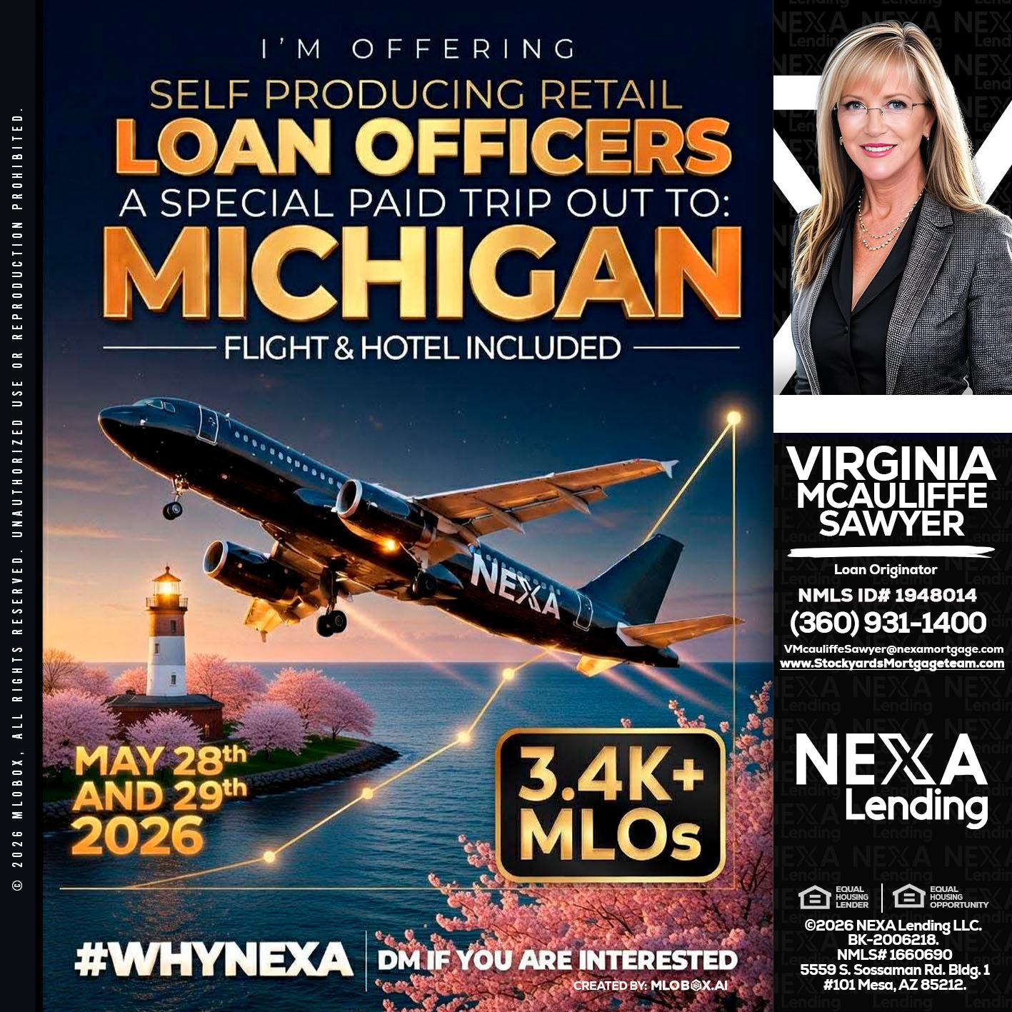 MICHIGAN TRIP - Virginia McAuliffe Sawyer -Mortgage Loan Originator