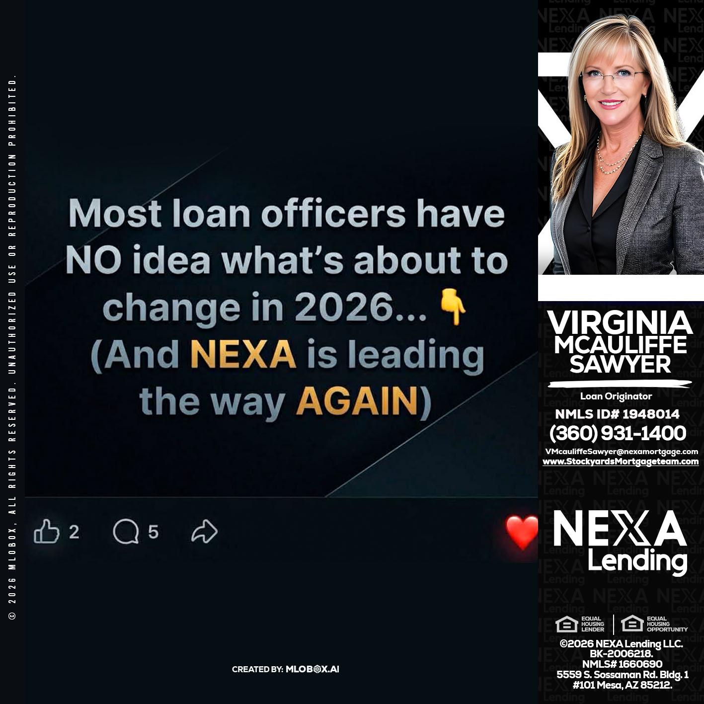 most loan officers - Virginia McAuliffe Sawyer -Mortgage Loan Originator