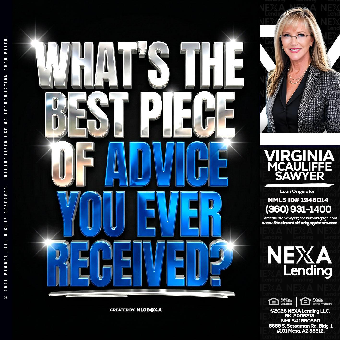WHATS THE BEST - Virginia McAuliffe Sawyer -Mortgage Loan Originator