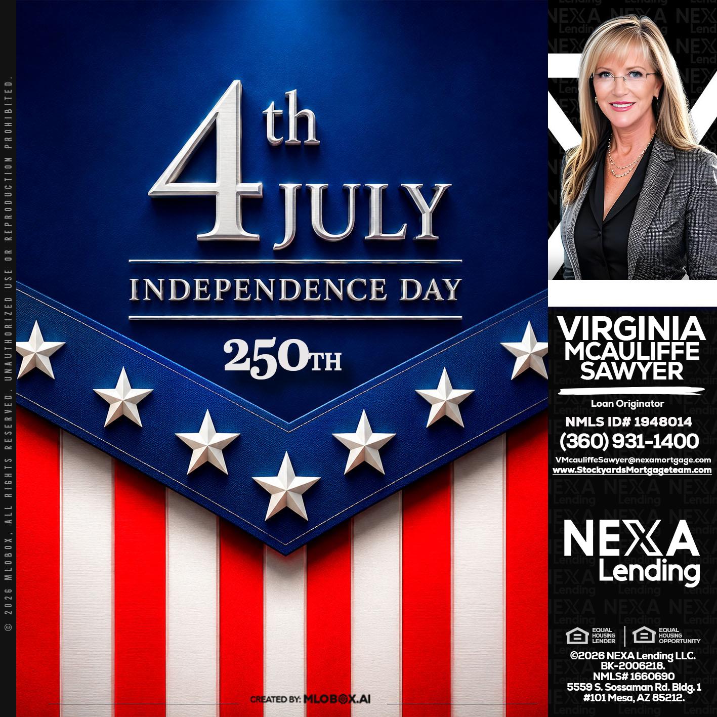 4th of july - Virginia McAuliffe Sawyer -Mortgage Loan Originator