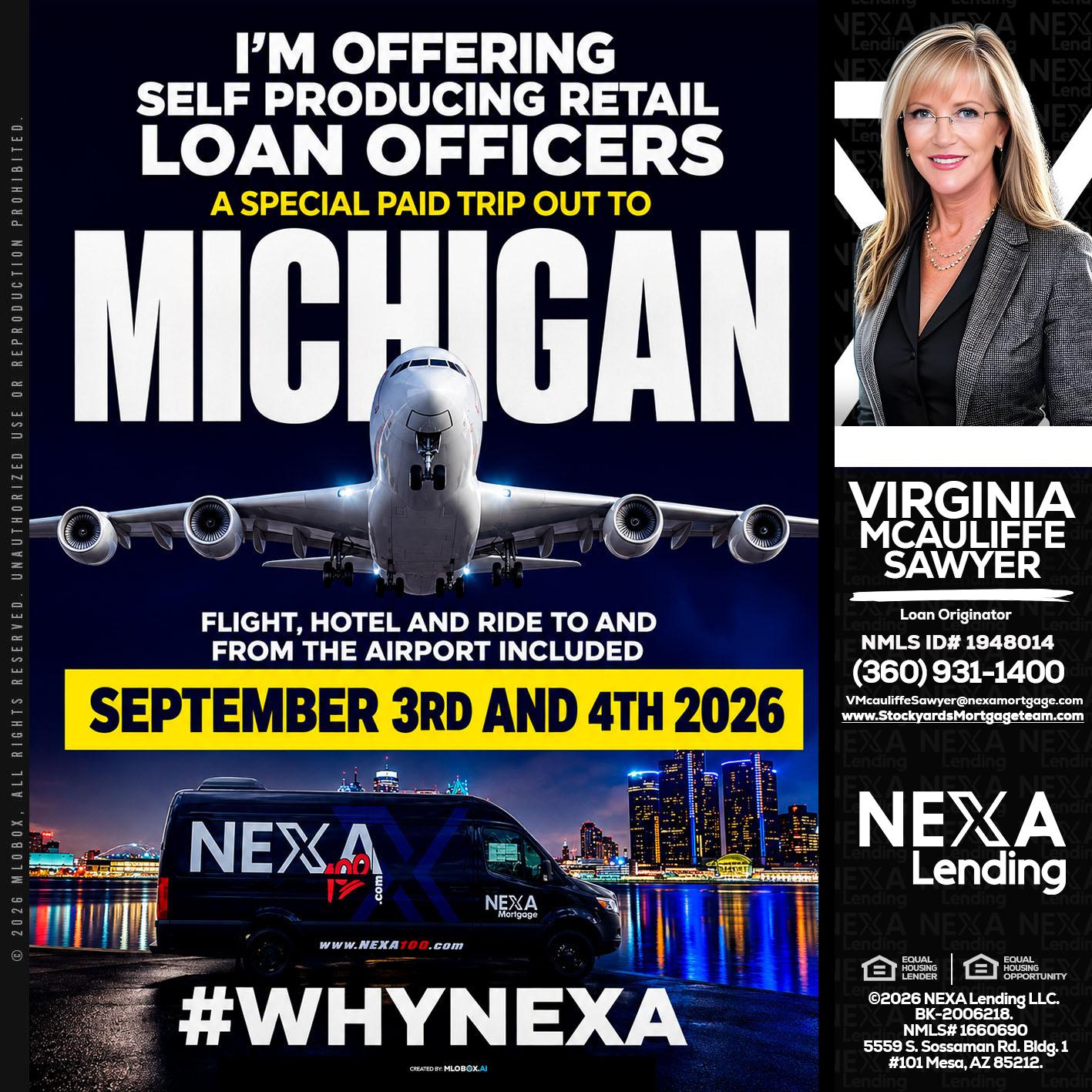 MICHIGAN - Virginia McAuliffe Sawyer -Mortgage Loan Originator
