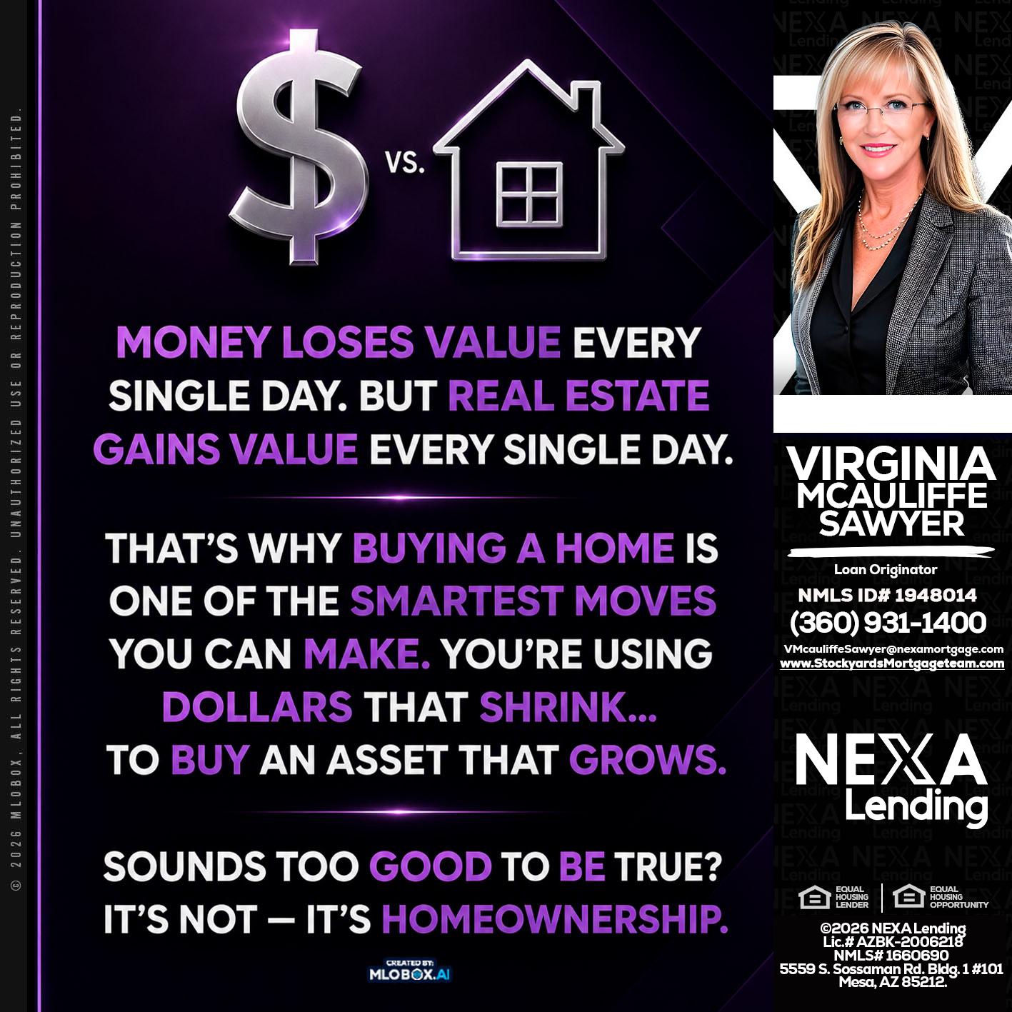 MONEY LOSES - Virginia McAuliffe Sawyer -Mortgage Loan Originator