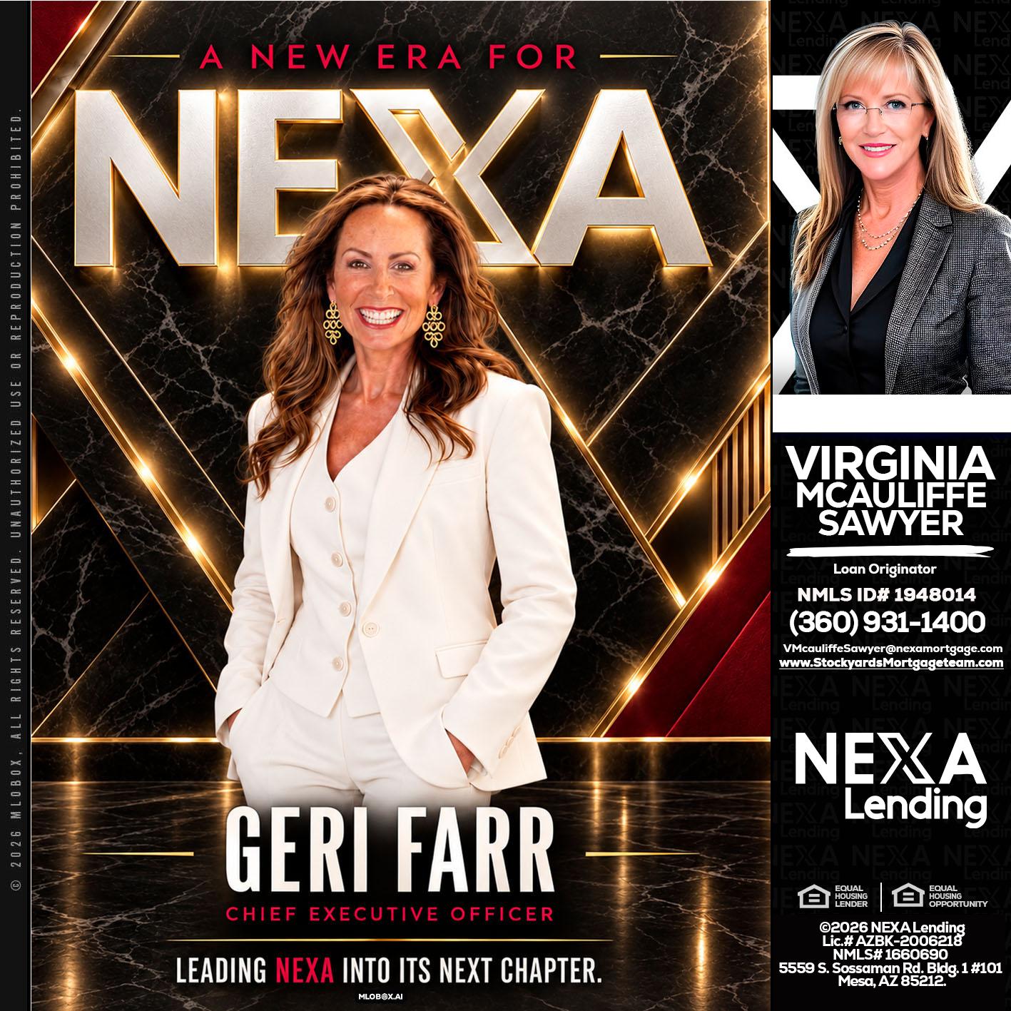 GERI FARR - Virginia McAuliffe Sawyer -Mortgage Loan Originator
