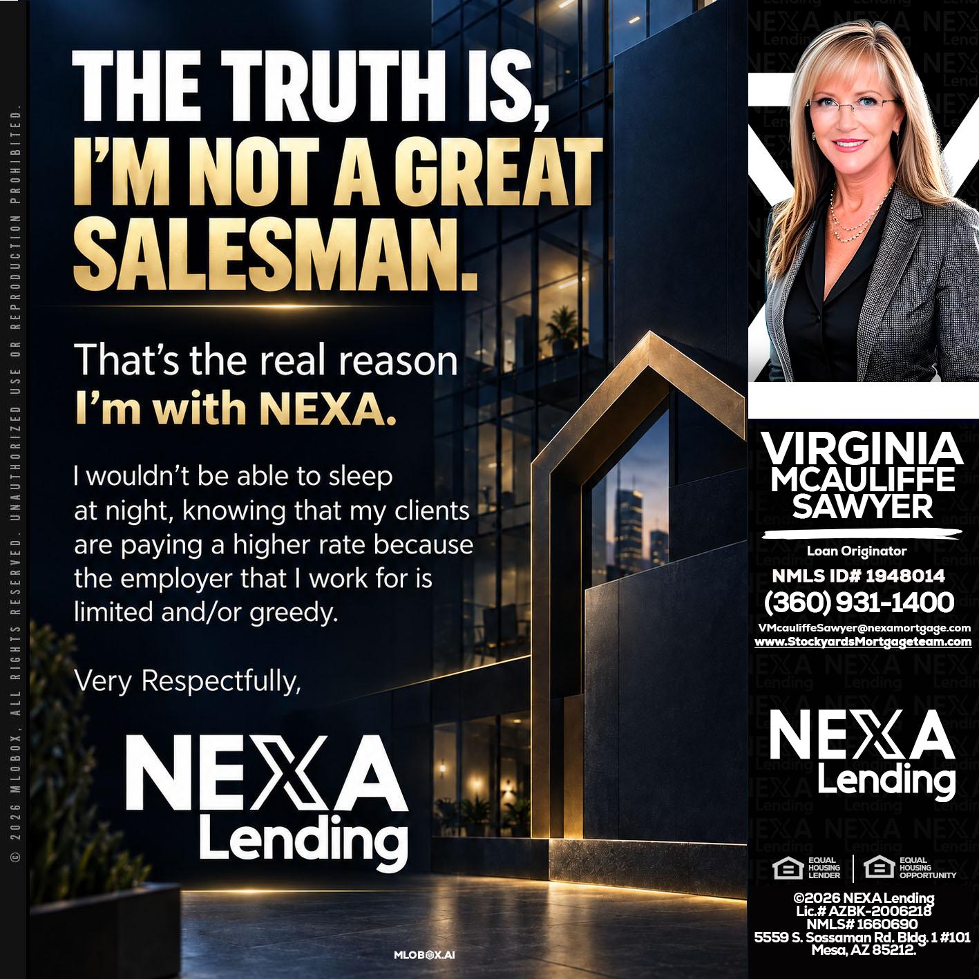 THE TRUTH IS - Virginia McAuliffe Sawyer -Mortgage Loan Originator